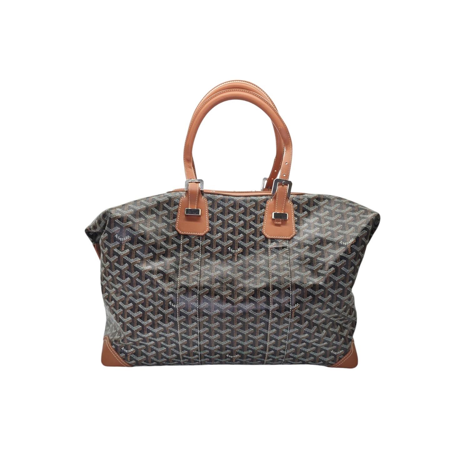 Brown Goyard Goyardine 2019 Boeing 45 Weekender Bag For Sale