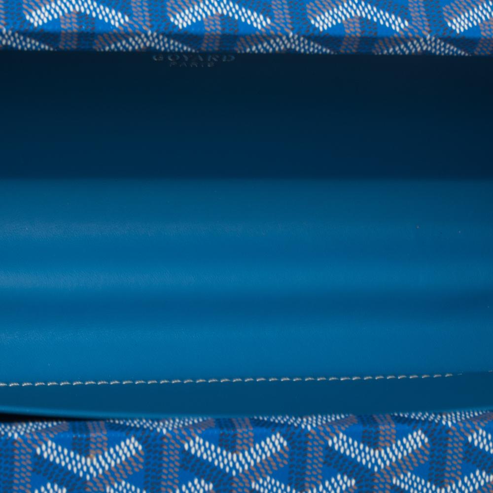 Goyard Goyardine Blue Coated Canvas Saint Honoré Clutch 4