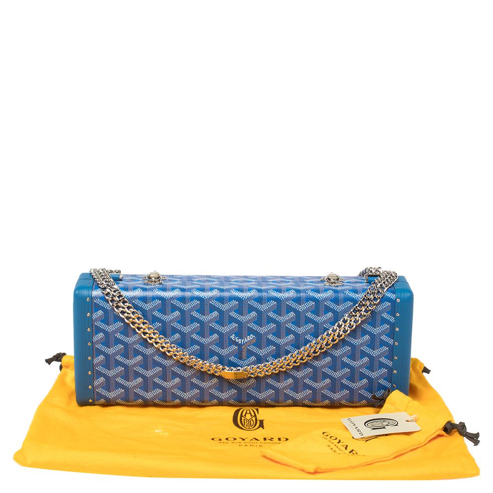 Goyard Goyardine Blue Coated Canvas Saint Honoré Clutch 5