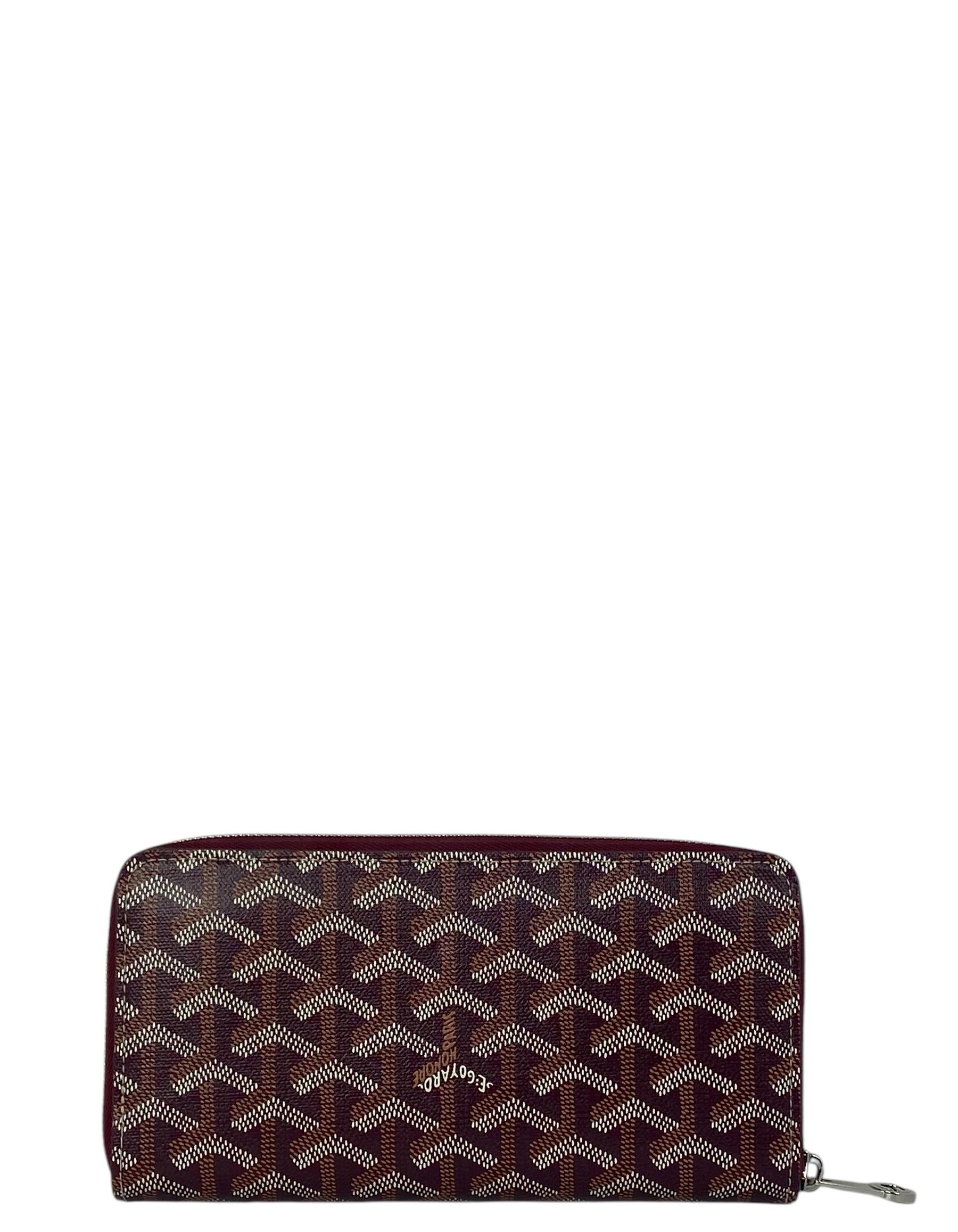 Black Goyard Goyardine Burgundy Matignon GM Wallet For Sale