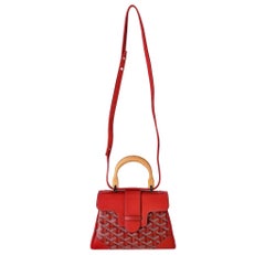 Borsa mini Saigon Souple di Goyard in tela Goyardine e pelle con manico in legno di faggio