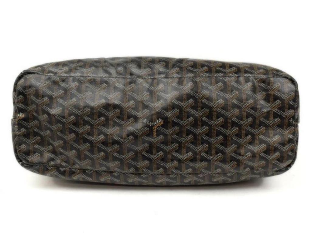 Goyard Goyardine Chevron Fidji 224492 Black Leather Hobo Bag 3