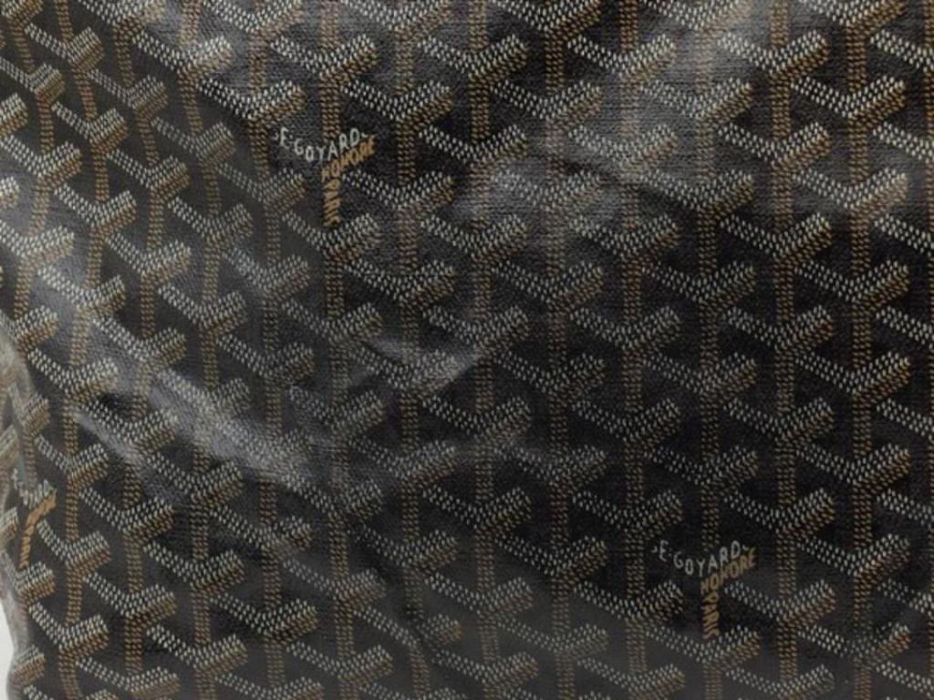 Goyard Goyardine Chevron Fidji 224492 Black Leather Hobo Bag 6
