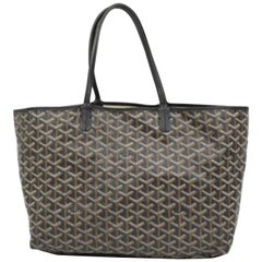 Goyard Goyardine Chevron St Louis 230348 Black Coated Canvas Tote