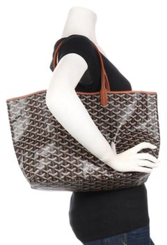 Goyard Goyardine Chevron St Louis with Pouch 867951 Black Coated Canvas Tote