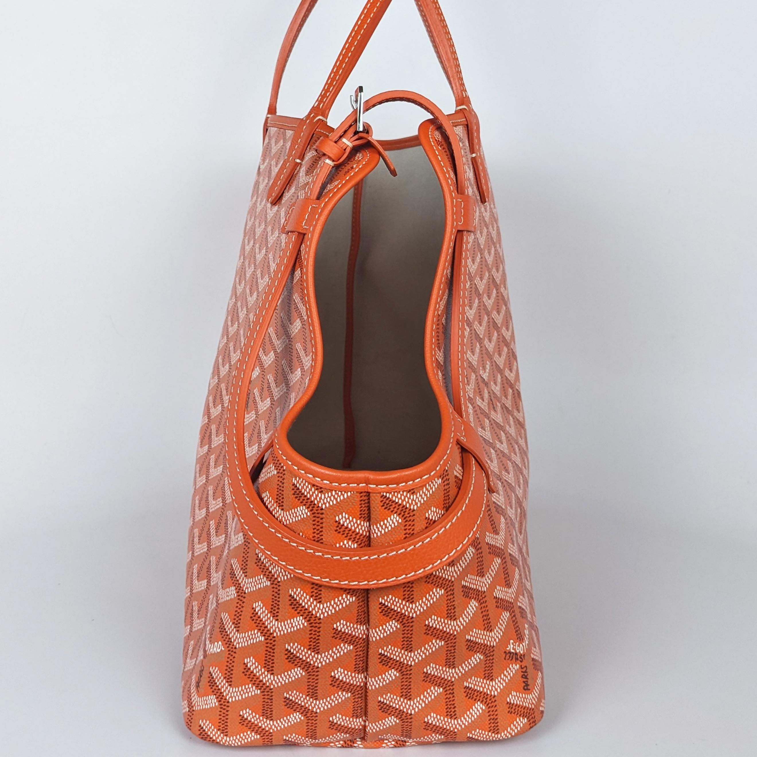 Goyard Goyardine Chien Gris Pet Tote Orange In Excellent Condition In Denver, CO