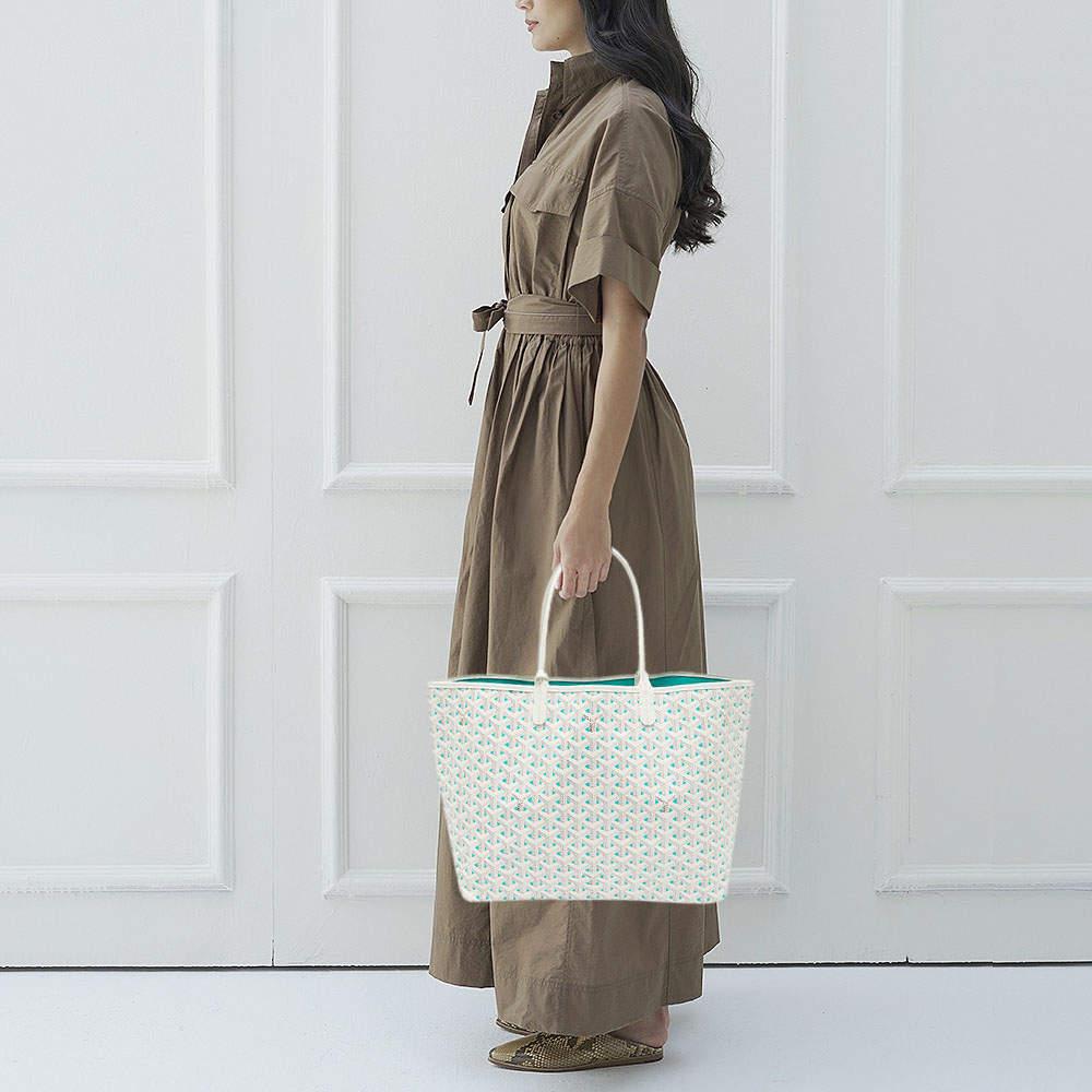 Goyard Goyardine Coated Canvas and Leather Saint Louise Claire Voie PM Tote In New Condition In Dubai, Al Qouz 2