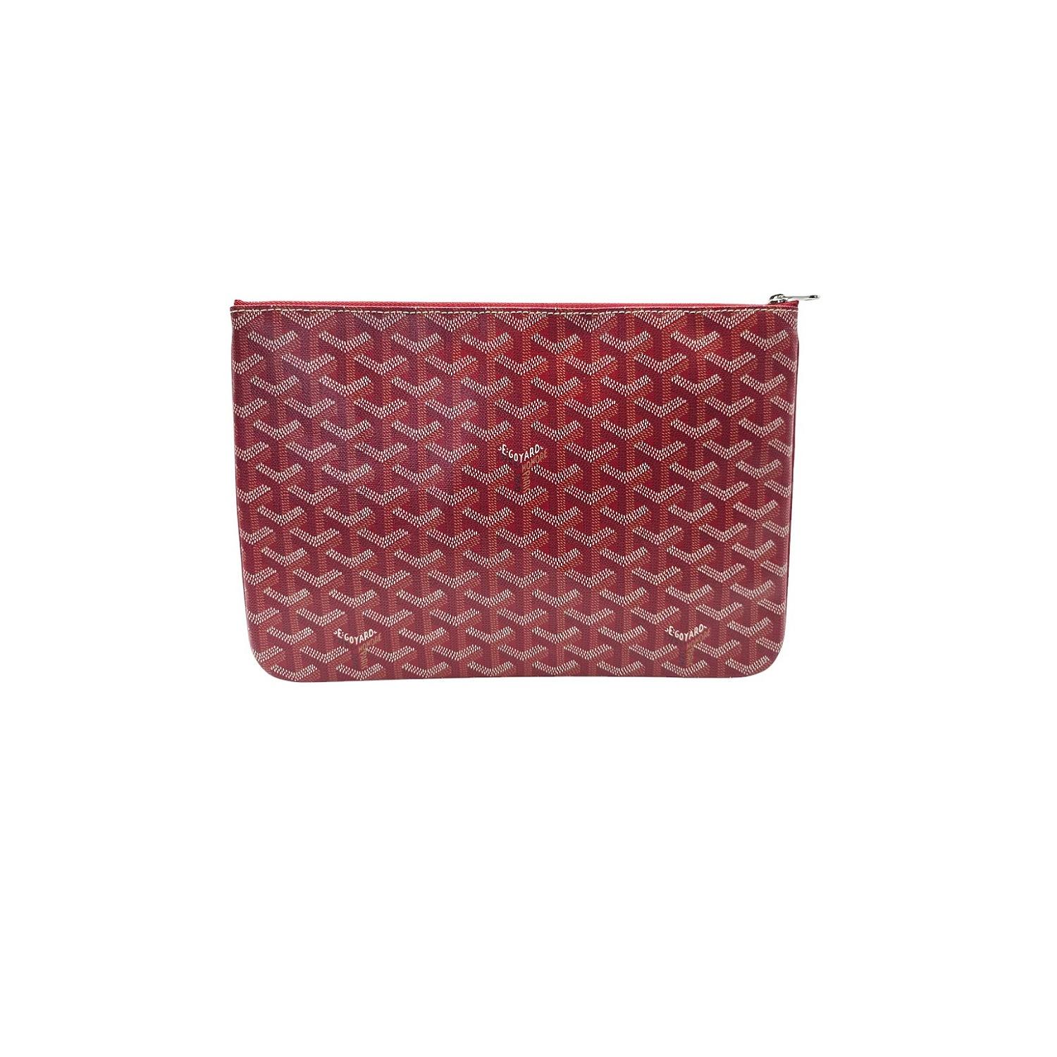 Goyard Goyardine Beschichtetes Segeltuch Sénat MM Pouch Rot im Zustand „Hervorragend“ im Angebot in Scottsdale, AZ