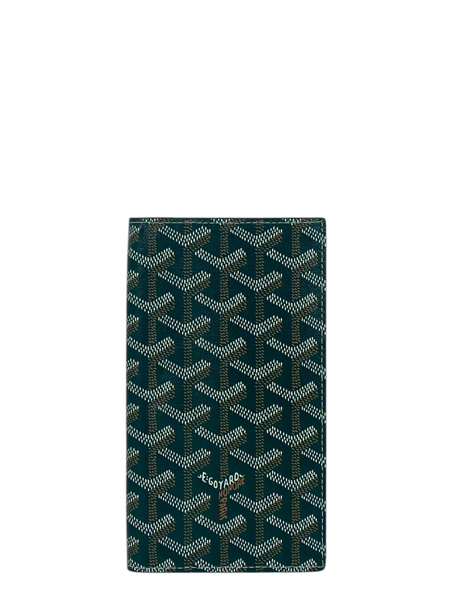 Black Goyard Goyardine Green Saint Roch Wallet For Sale