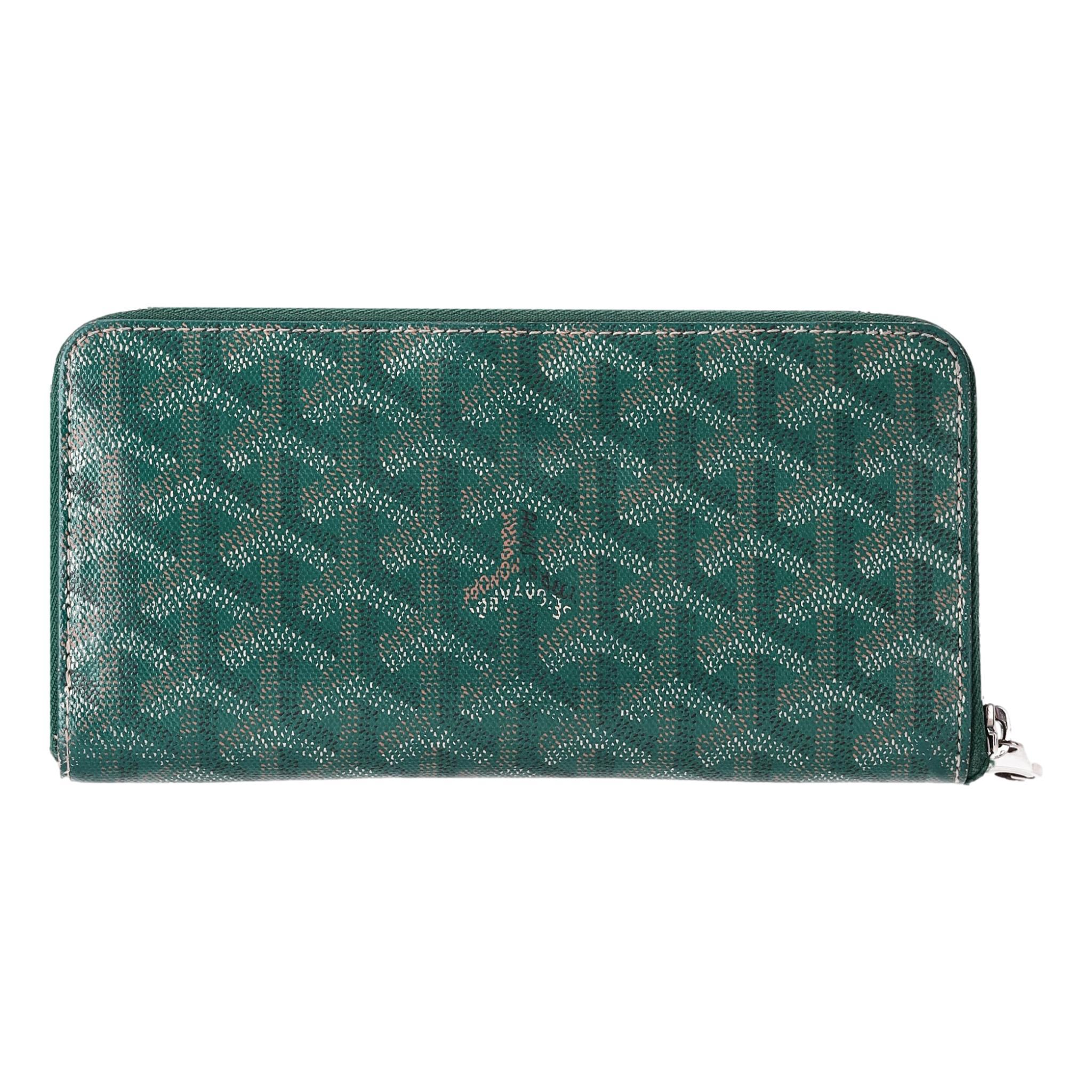 Blue Goyard Goyardine Matignon Zip Around GM Wallet