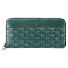 Used Goyard Goyardine Matignon Zip Around GM Wallet