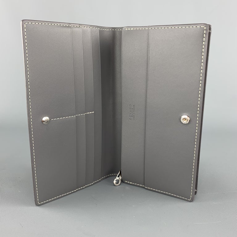 GOYARD Goyardine Monogram Gray Leather Rectangular Checkbook