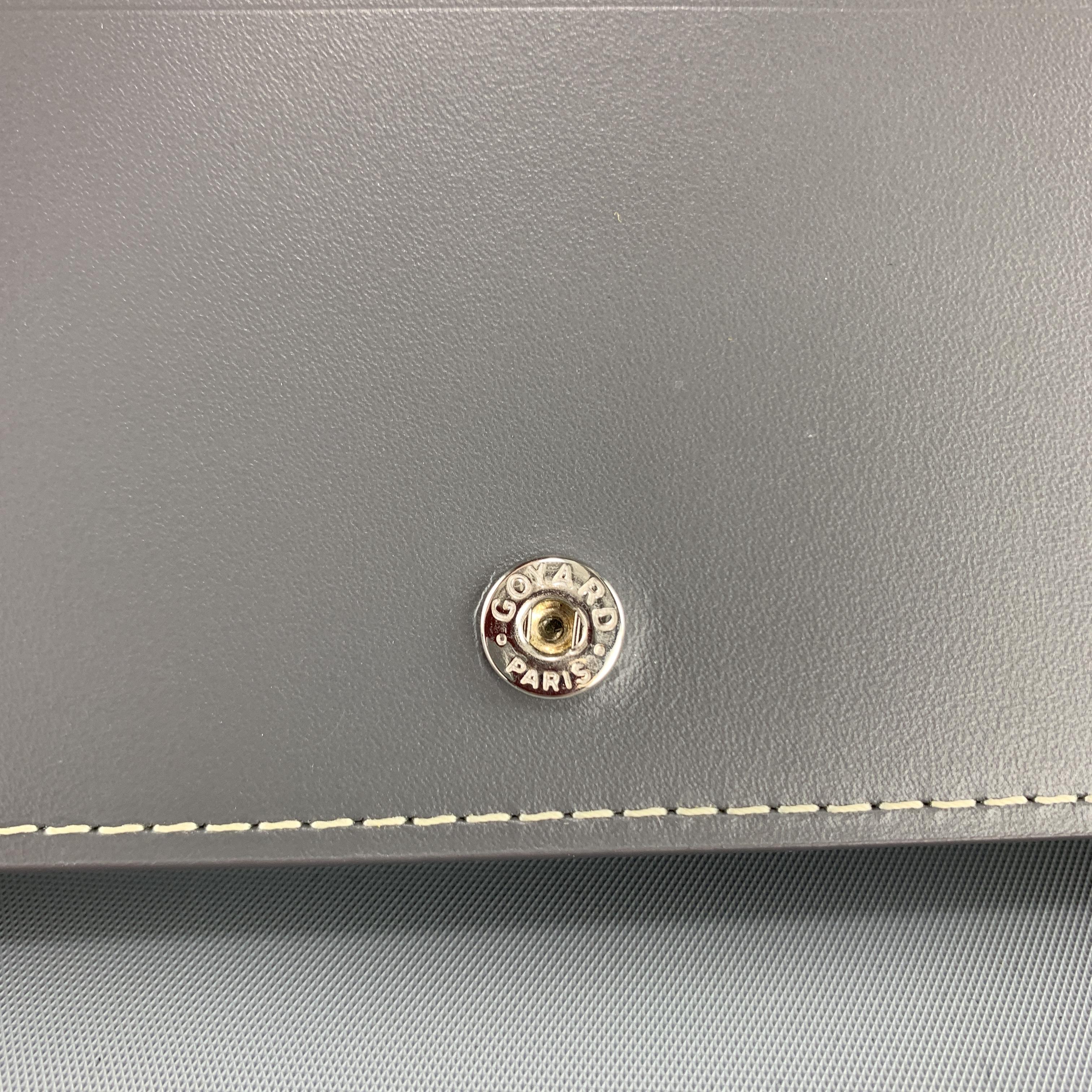 GOYARD Goyardine Monogram Gray Leather Rectangular Checkbook Wallet 1