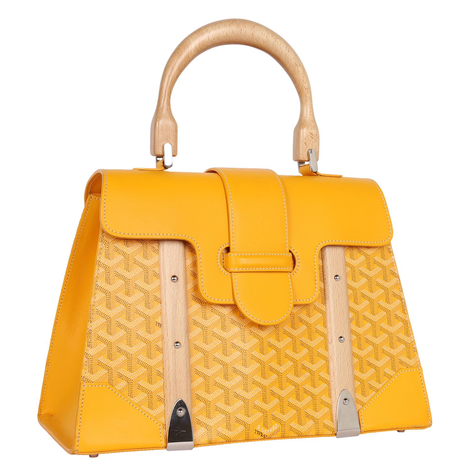 GOYARD Goyardine Saigon MM Yellow In Good Condition For Sale In Salt Lake Cty, UT