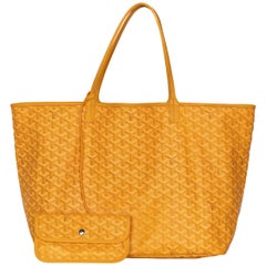Goyard Goyardine Saint Louis GM Yellow Chevron Tote Bag, 2019