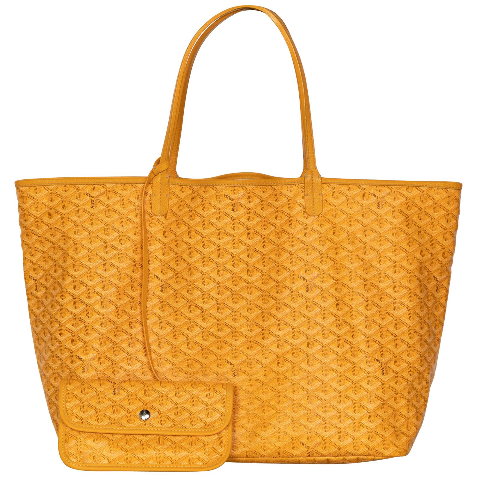 Goyard Goyardine Saint Louis GM Yellow Chevron Tote Bag, 2019 at