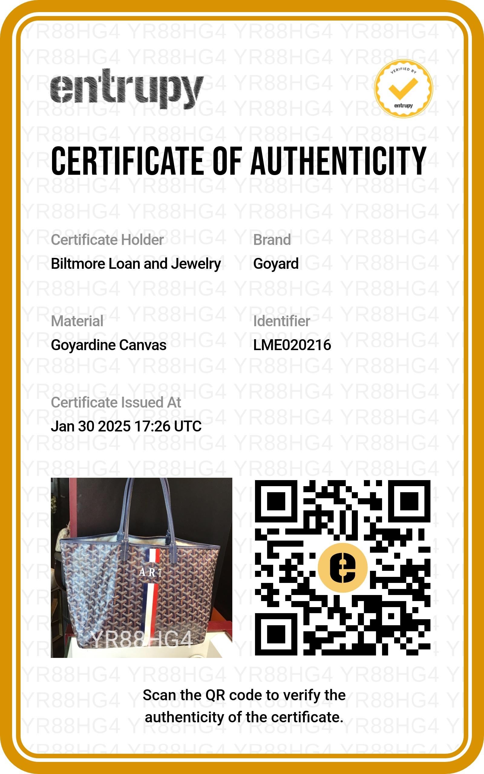 Goyard Goyardine Saint Louis PM Tote Navy Blue 7