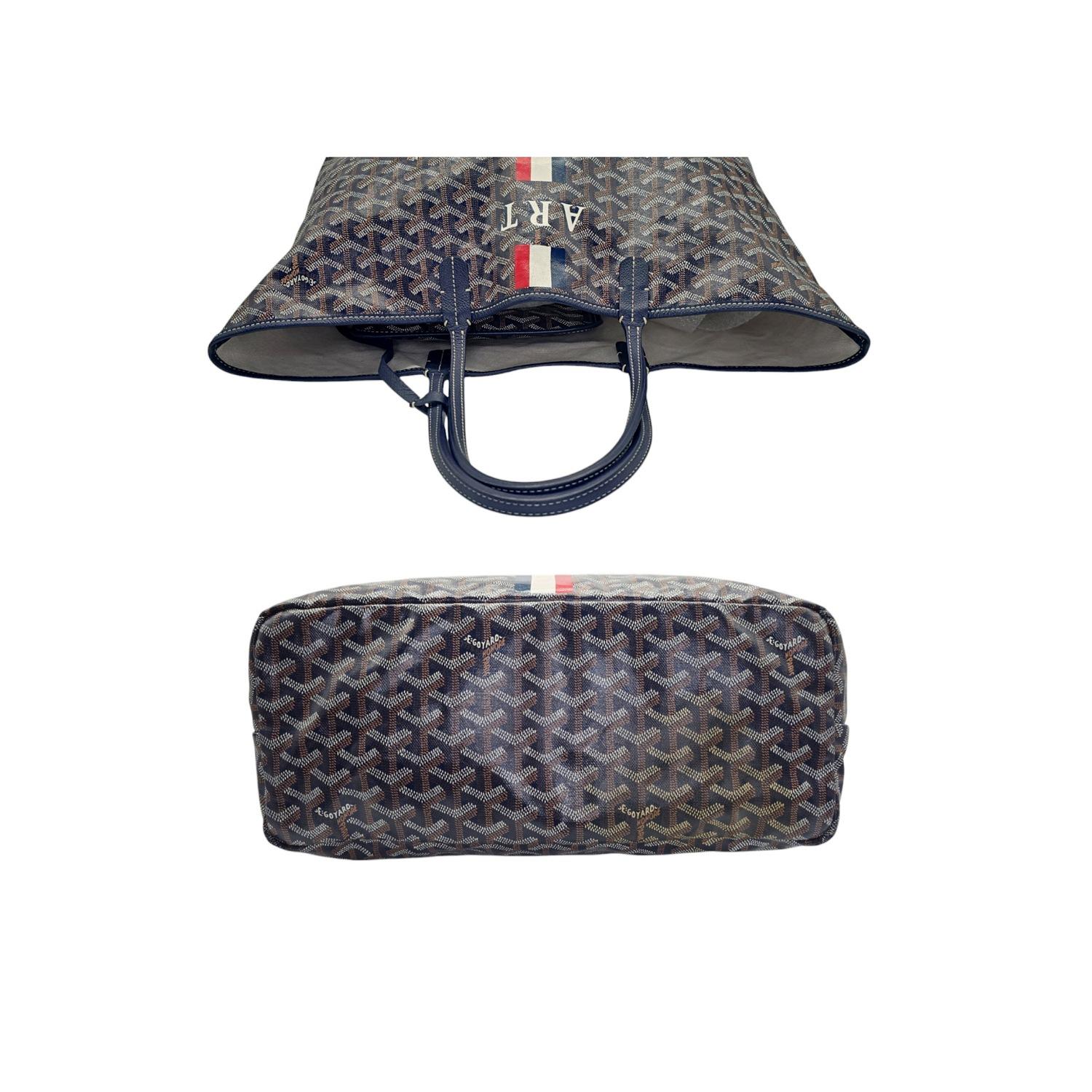 Women's Goyard Goyardine Saint Louis PM Tote Navy Blue