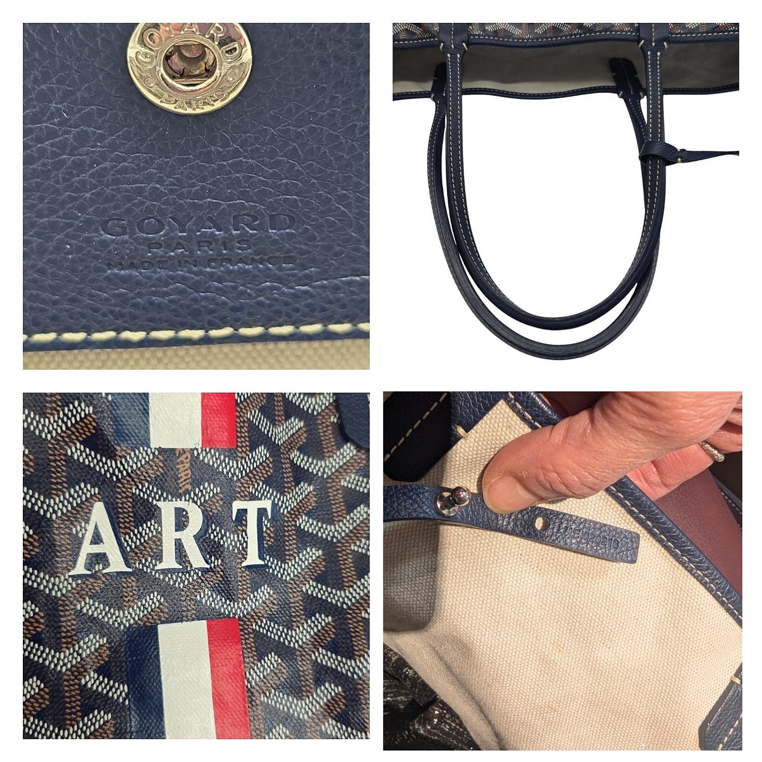 Goyard Goyardine Saint Louis PM Tote Navy Blue 3