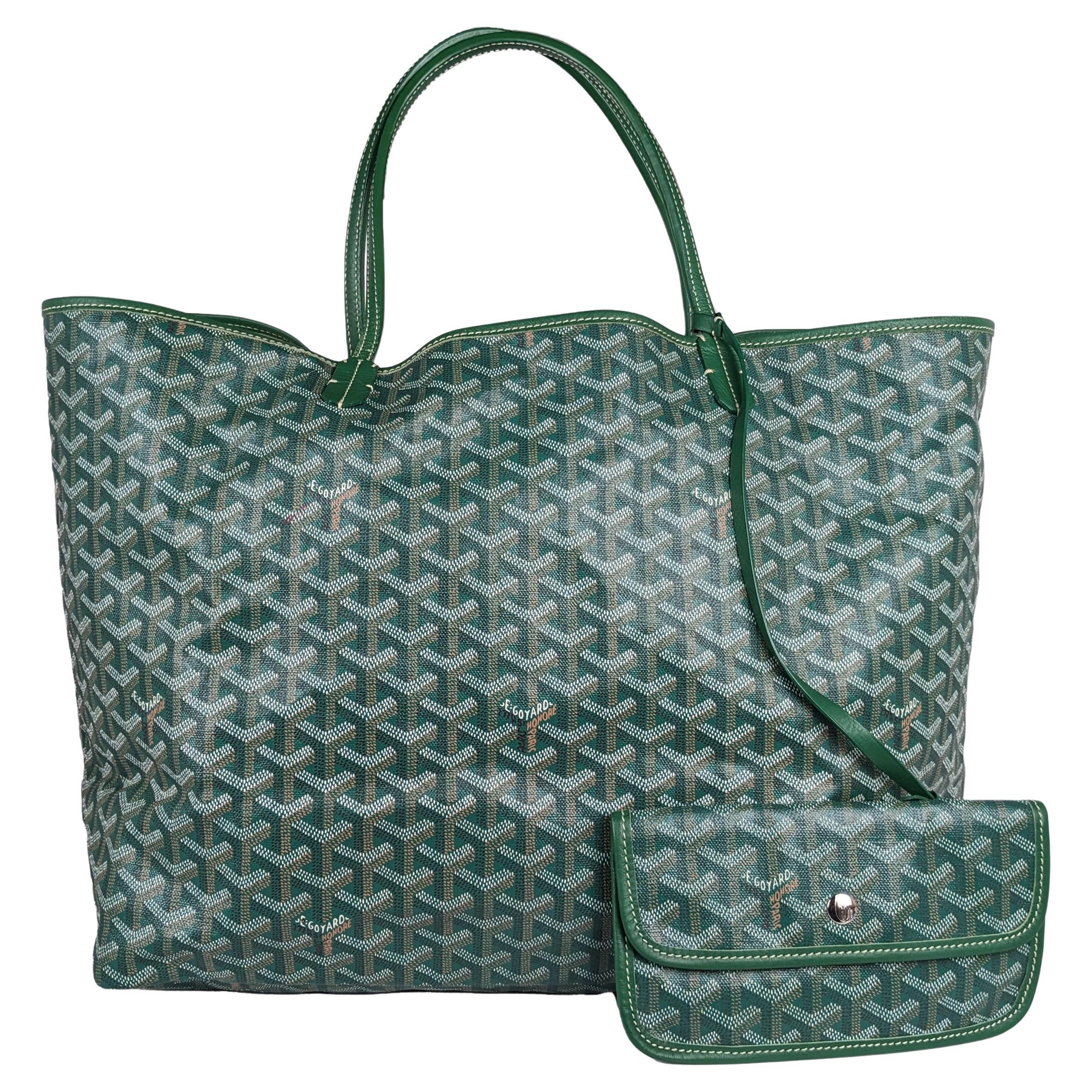 Authentic Goyard ANJOU GM Reversible Canvas/Leather Tote Bag - GREEN -  Brand NEW