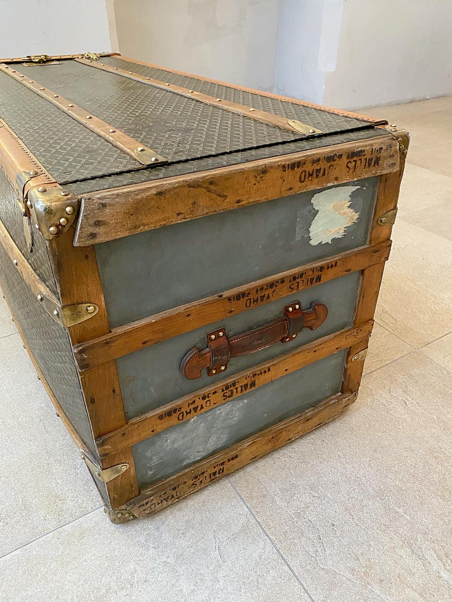 Goyard Goyardine Steamer Wardrobe Trunk, 1912, France For Sale 2