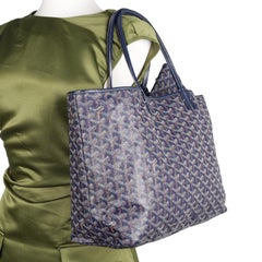 GOYARD Goyardine St.Louis PM Shoulder Bag Tote Blue