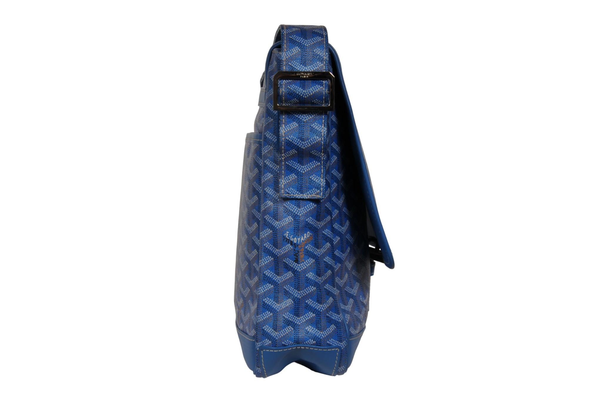 Goyard Grand Bleu MM Messenger Travel Bag Blue Laptop Computer