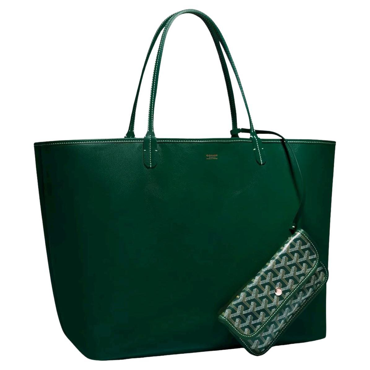 Goyard Chevron Goyardine St Louis with Pouch 231311 Green Coated