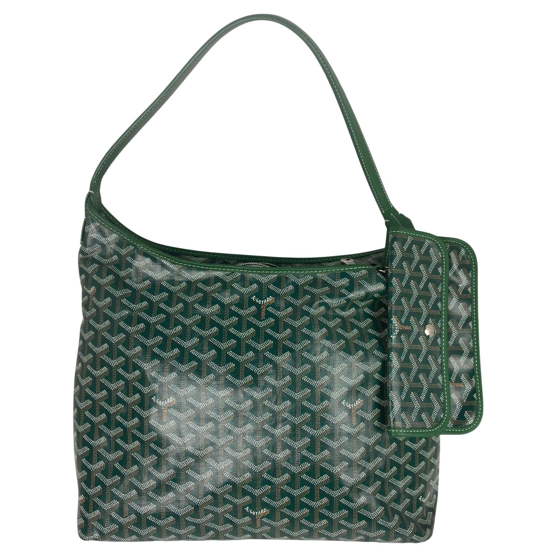 Goyard Grünes Canvas Goyardine Boheme Hobo Tasche