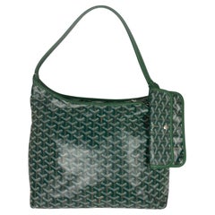 Goyard Green Canvas Goyardine Boheme Hobo Bag