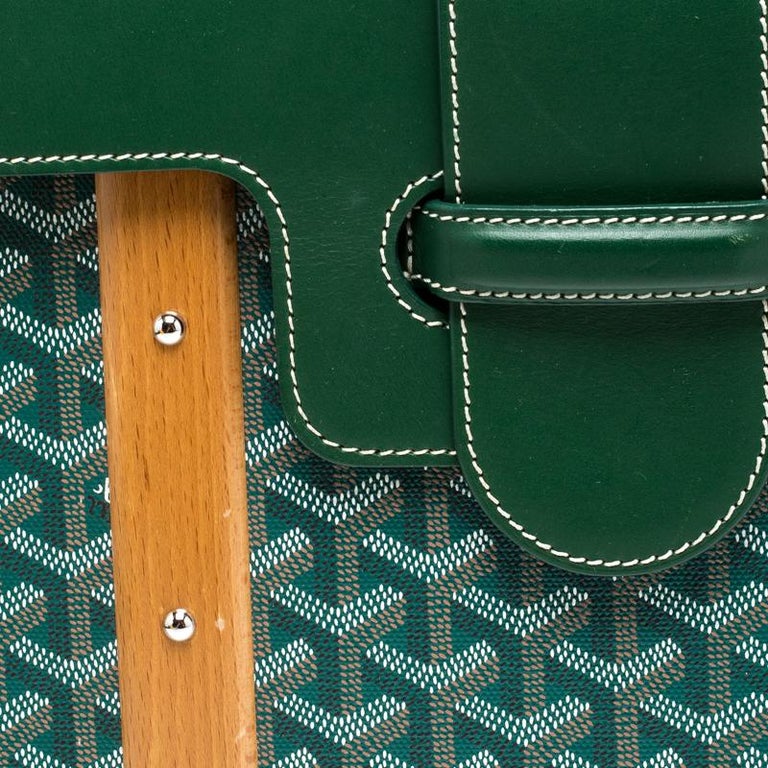 Goyard Green Coated Canvas and Leather MM Saigon Top Handle Bag For Sale at  1stDibs