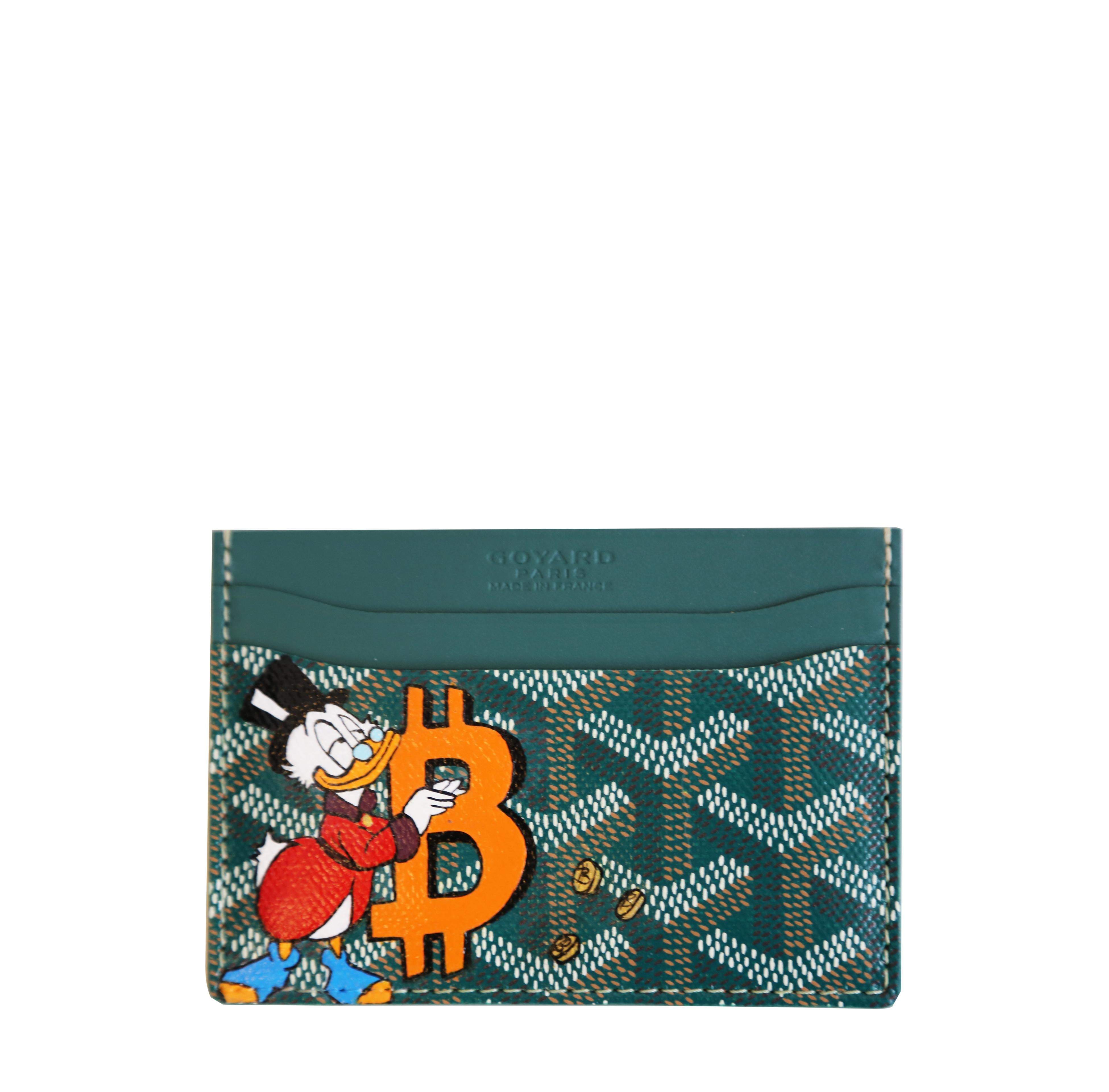 Goyard Green Customized Slotcard Wallet Saint-Sulpice In Excellent Condition For Sale In London, GB