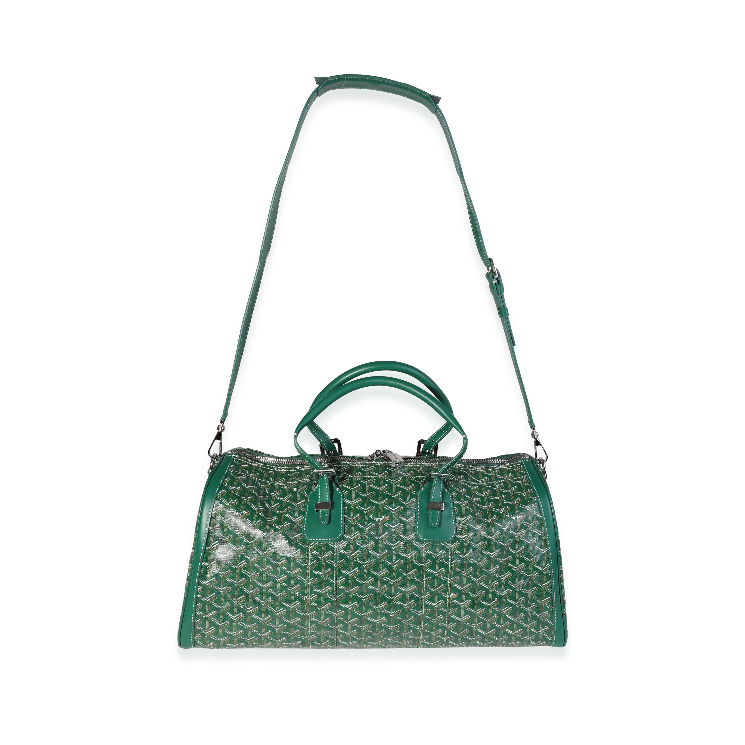 Auflistung Titel: Goyard Grün Goyardine Canvas & Clamecy Rindsleder Croisière 50
SKU: 121027
MSRP: 5500.00
Zustand: Gebraucht (3000)
Handtasche Zustand: Ausgezeichnet
Bemerkungen zum Zustand: Ausgezeichneter Zustand. Einige Plastikteile an der