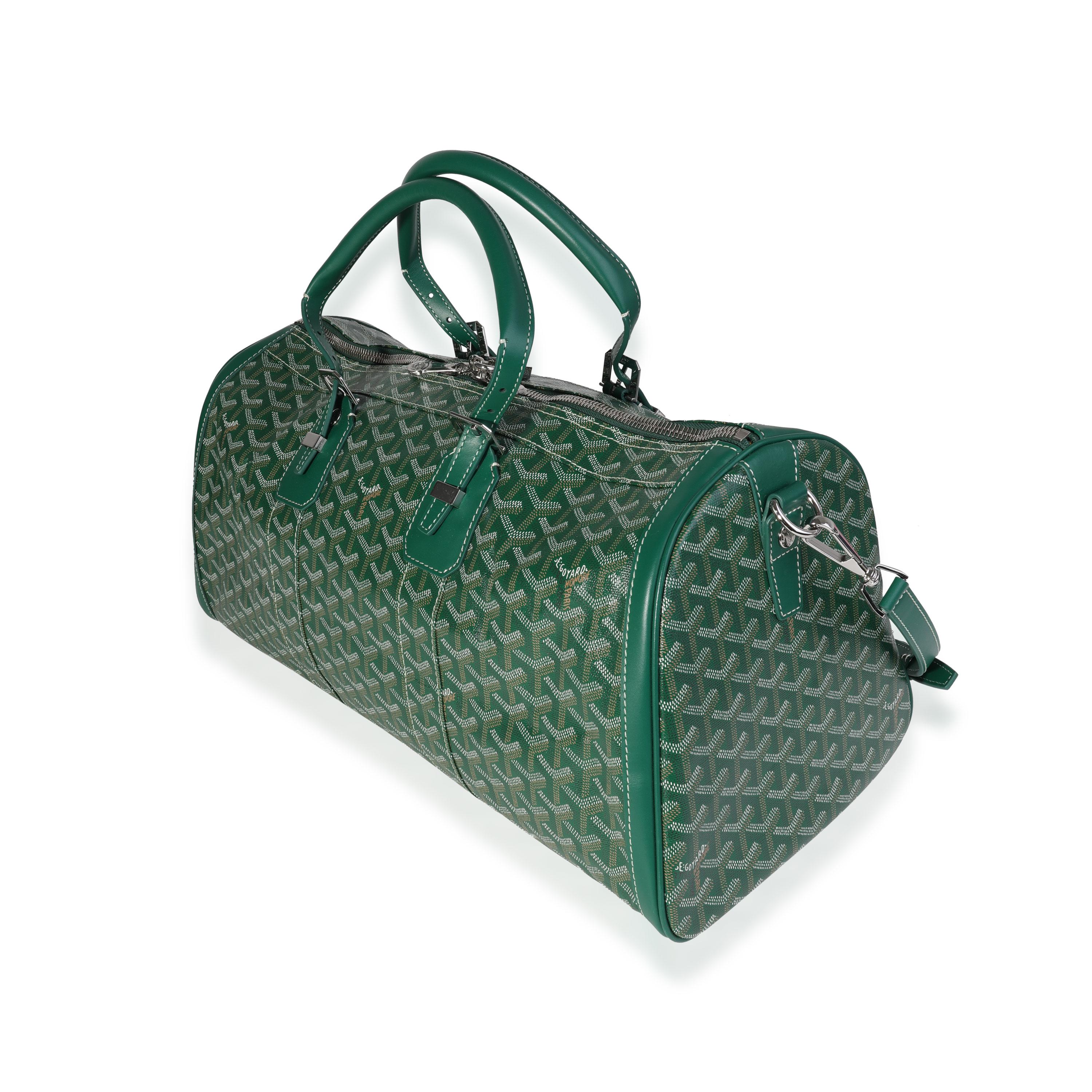 Goyard Grün Goyardine Canvas & Clamecy Rindsleder Croisière 50 Damen