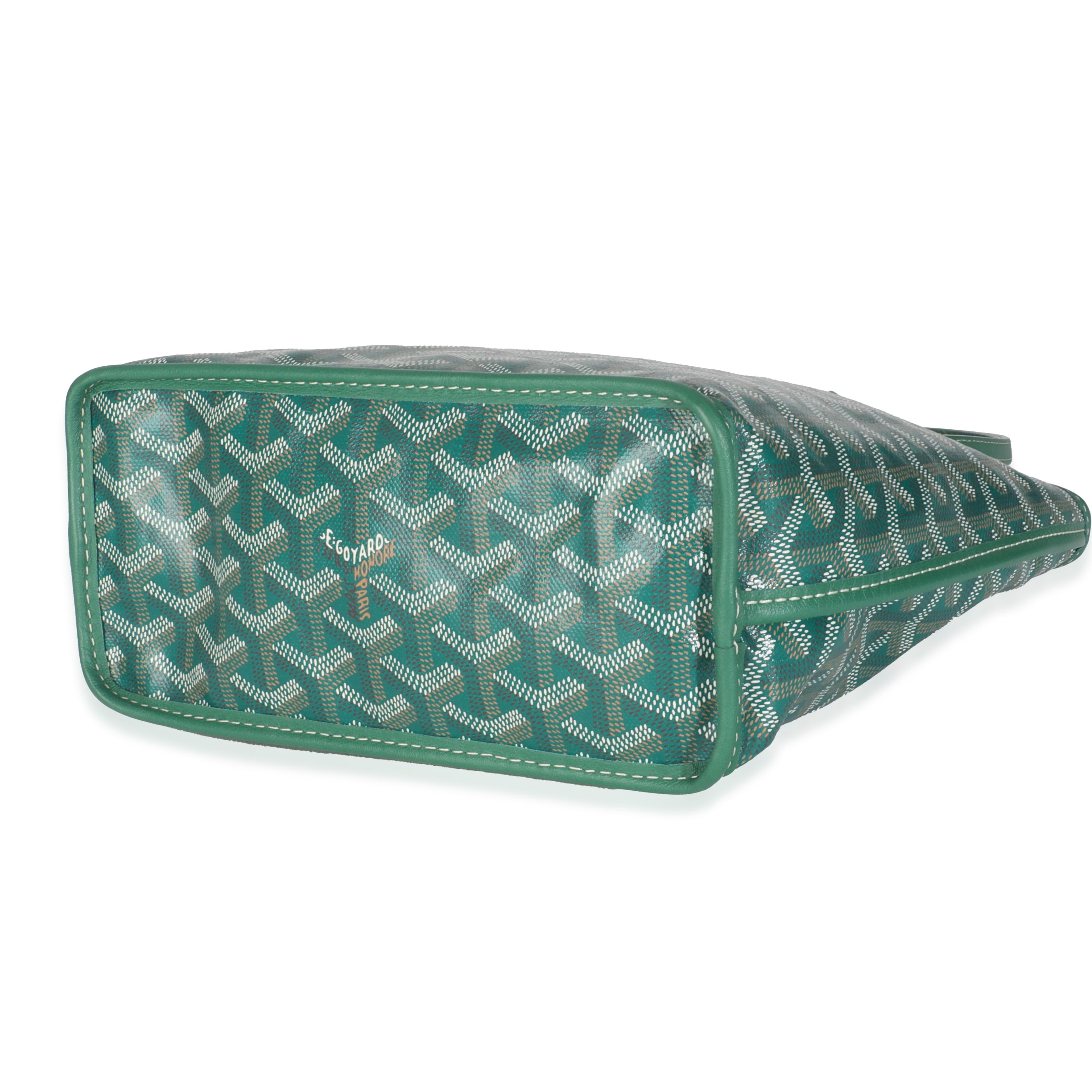 Women's Goyard Green Goyardine Canvas Mini Anjou For Sale