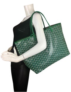 Goyard Green Goyardine Canvas St. Louis GM Tote Bag