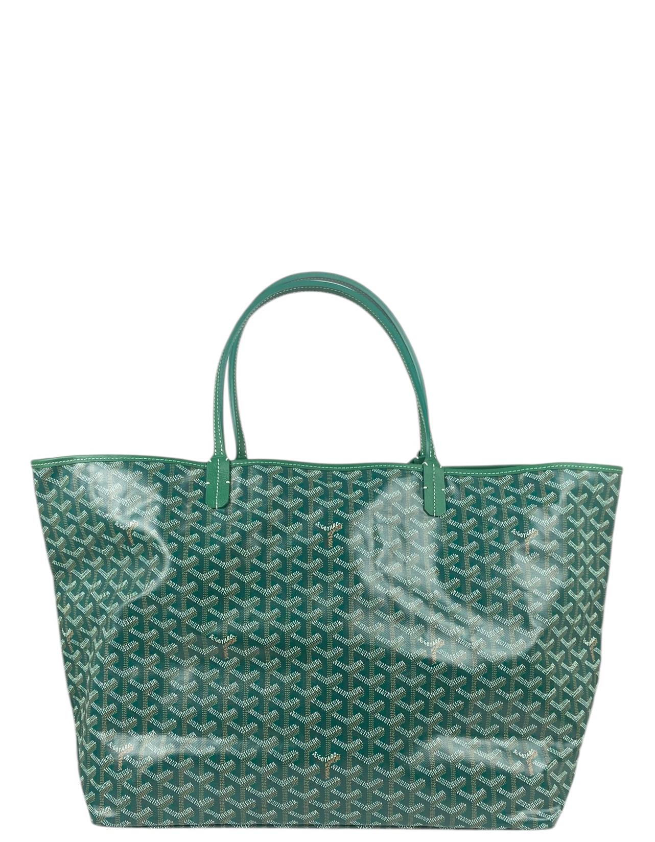 Goyard Green Goyardine Canvas St. Louis GM Tote Bag In New Condition For Sale In New York, NY