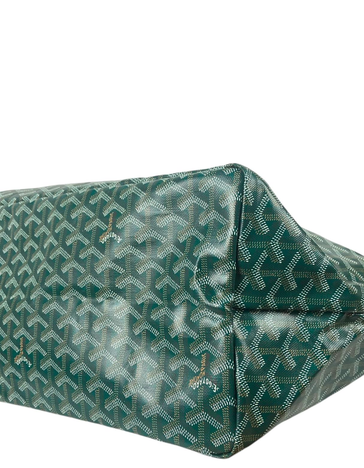 Goyard Green Goyardine Canvas St. Louis GM Tote Bag For Sale 1