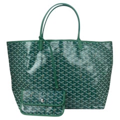 Goyard Grüne Goyardine Canvas St. Louis GM Tragetasche