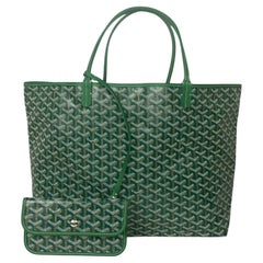 Goyard Green Goyardine Canvas St. Louis GM Tote Bag