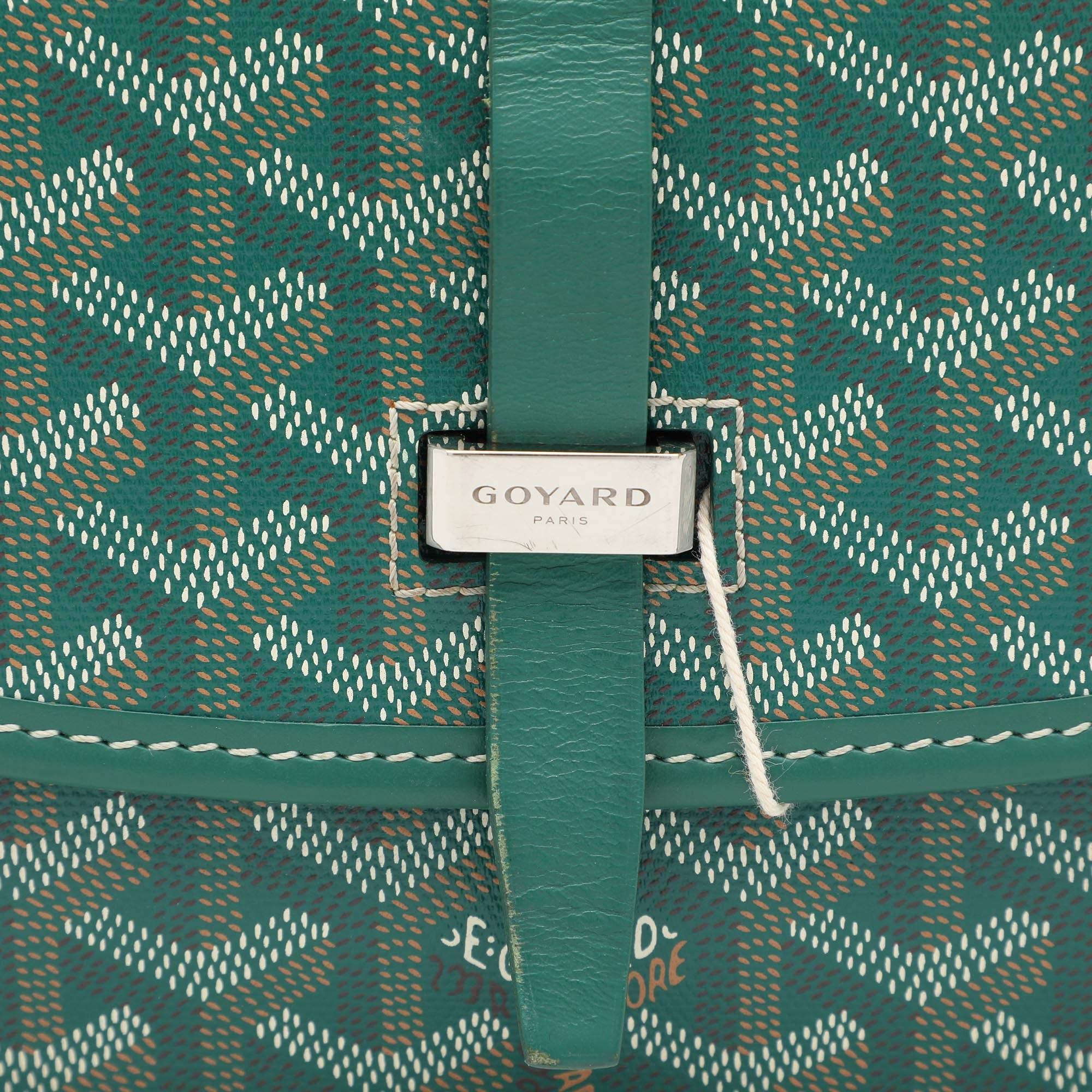 Goyard Green Goyardine Coated Canvas and Leather Belvedere II PM Saddle Bag 1