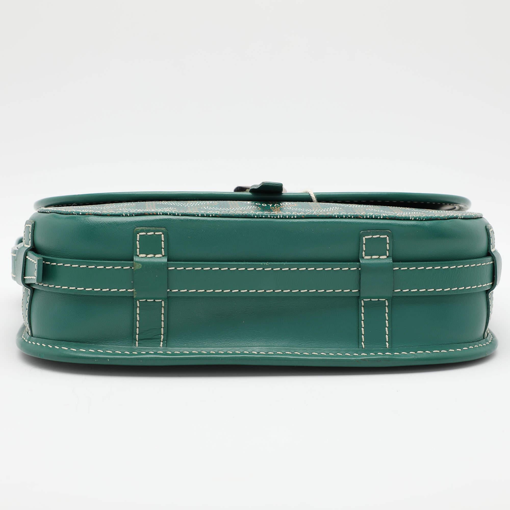 Goyard Green Goyardine Coated Canvas and Leather Belvedere II PM Saddle Bag 2