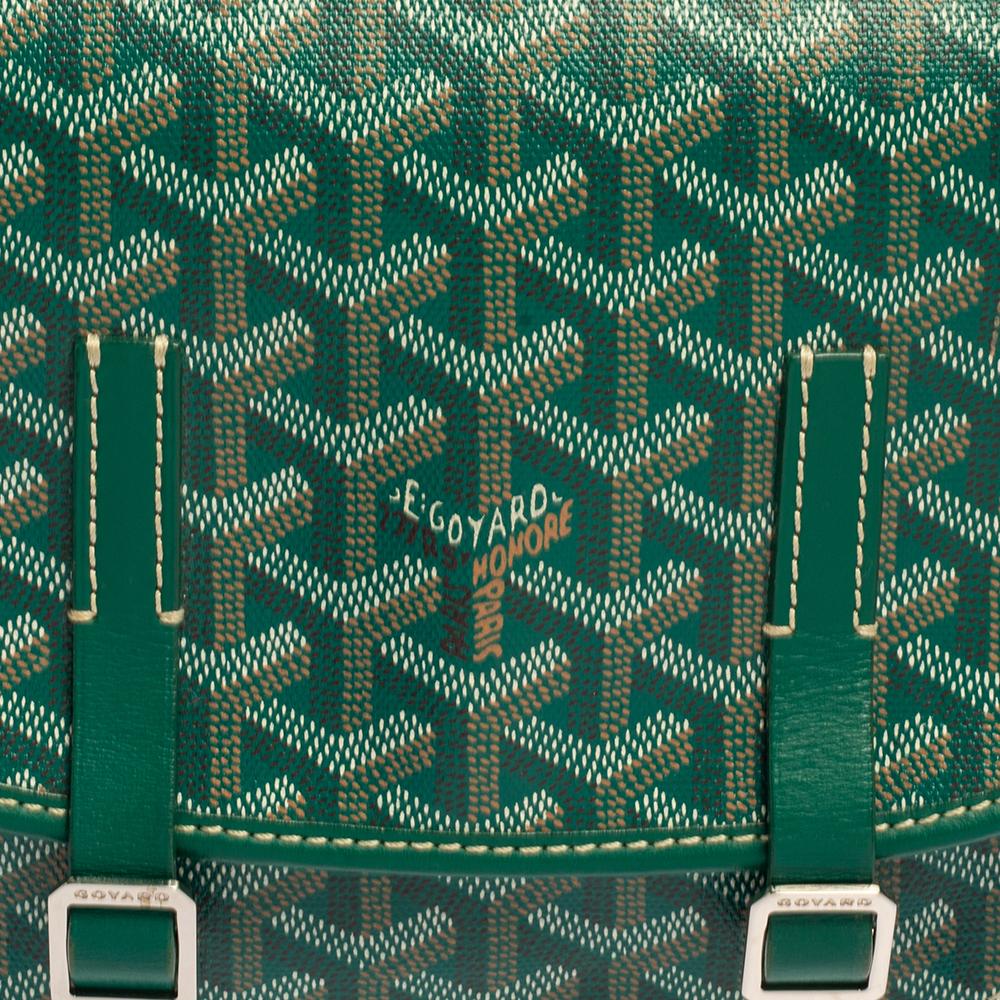 Goyard Green Goyardine Coated Canvas and Leather Belvedere PM Bag 3