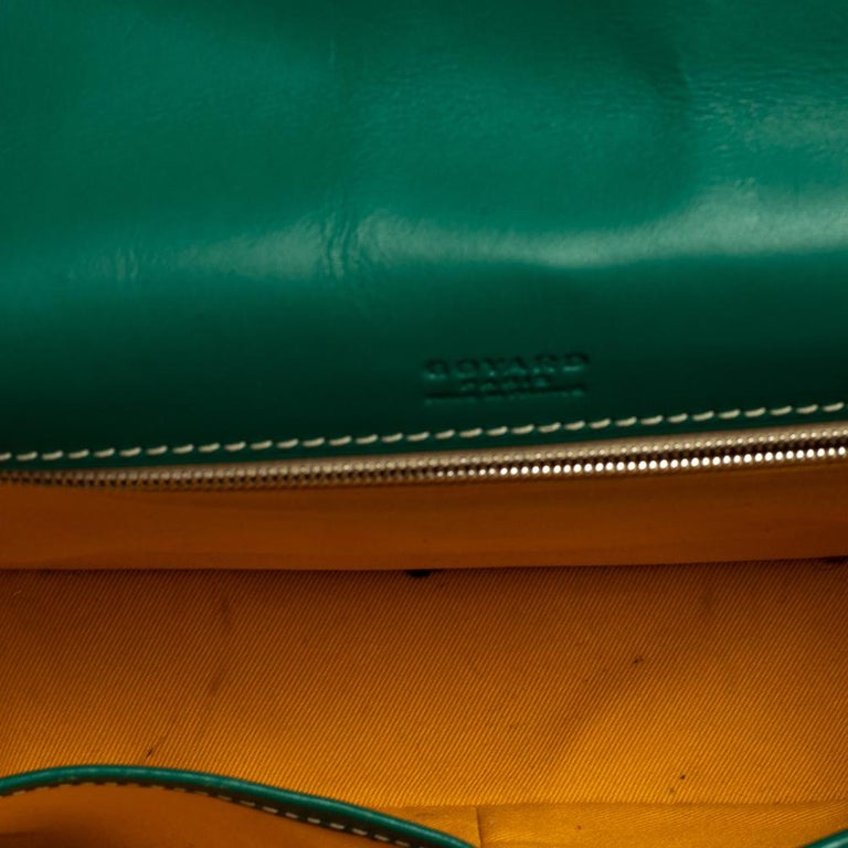 Goyard Green Goyardine Coated Canvas and Leather Belvedere PM Bag at 1stDibs
