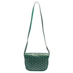 Goyard Green Goyardine Coated Canvas and Leather Belvedere PM Bag