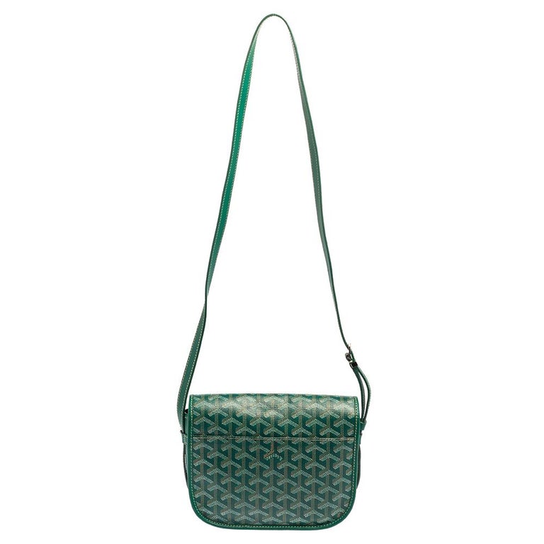 Goyard Belvedere Pm Green Messenger Bag Canvas/Cowhide High