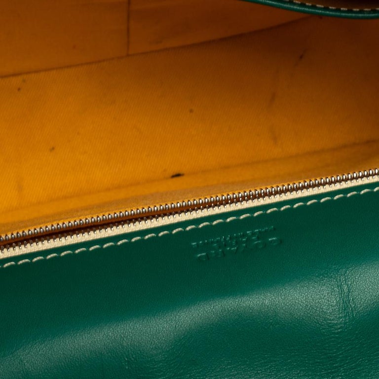 Goyard Green Goyardine Coated Canvas and Leather Belvedere PM Bag at 1stDibs