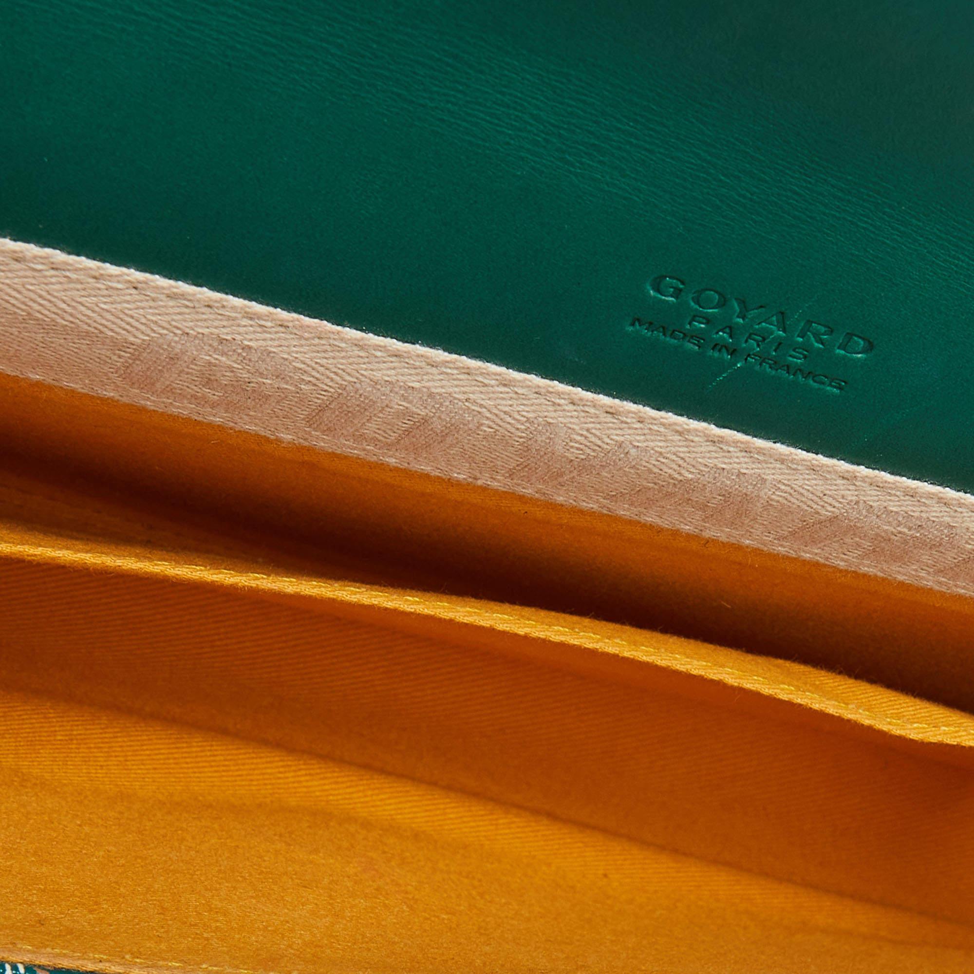 Goyard Green Goyardine Coated Canvas and Leather Monte Carlo Bois Clutch 2