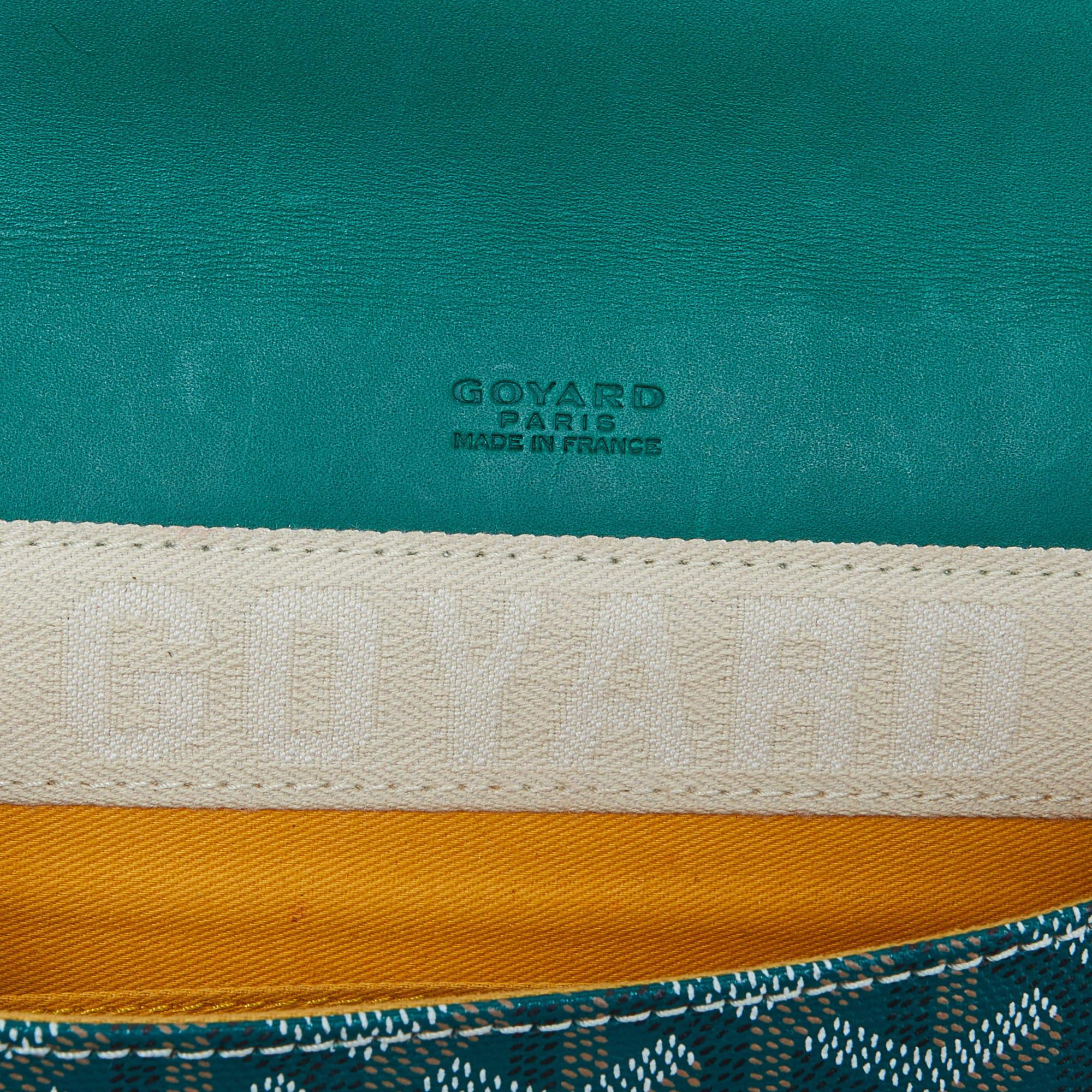 Goyard Green Goyardine Coated Canvas and Leather Monte Carlo Bois Clutch 3