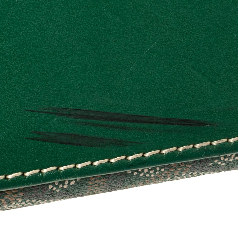 Goyard Green Goyardine Coated Canvas and Leather Okinawa GM Tote In Fair Condition In Dubai, Al Qouz 2